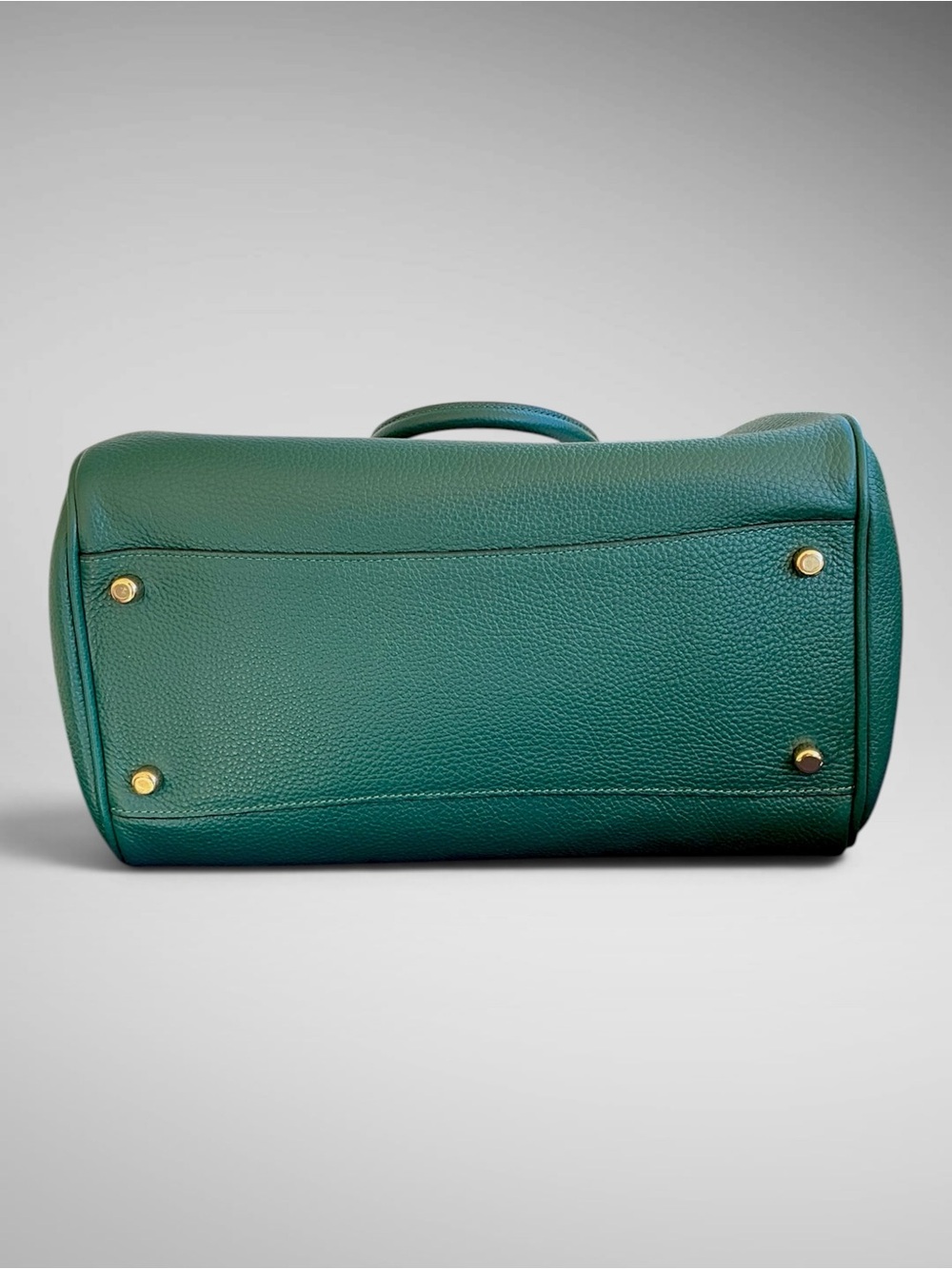Coach Rowan Large Satchel Emerald Green Pebble Leather Gold Hardware NWT - Picture 8 of 12